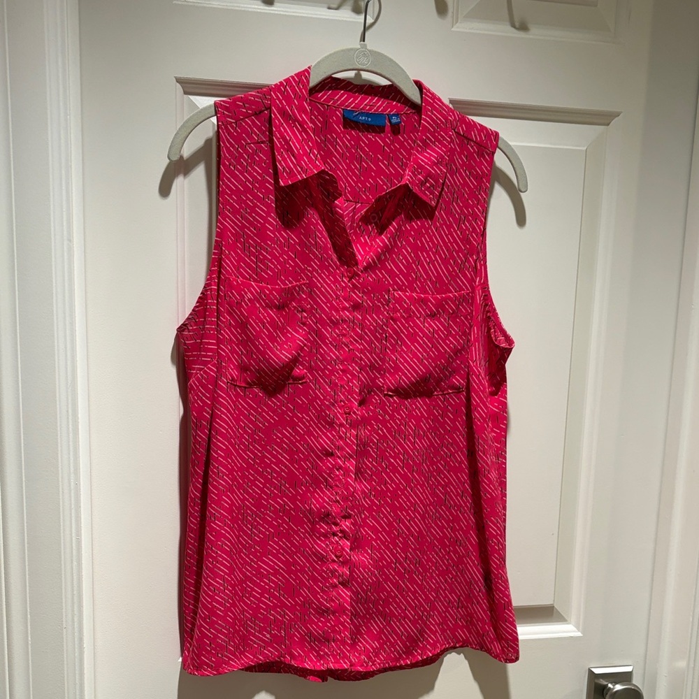 Apt. 9 Vibrant Pink Button-Down Blouse